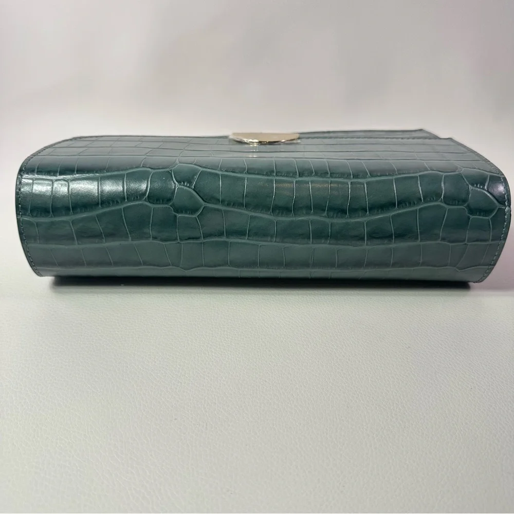 NEW JASON WU ORBIT SAGE LEAF GREEN LEATHER CROC EMBOSSED BAG AUTHENTIC - Picture 10 of 16